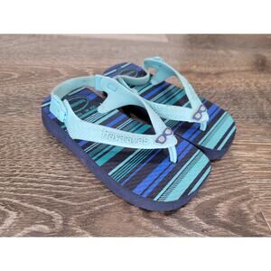 Havaianas Toddler Boy Blue Striped Flip‎ Flops - Size 8 #5